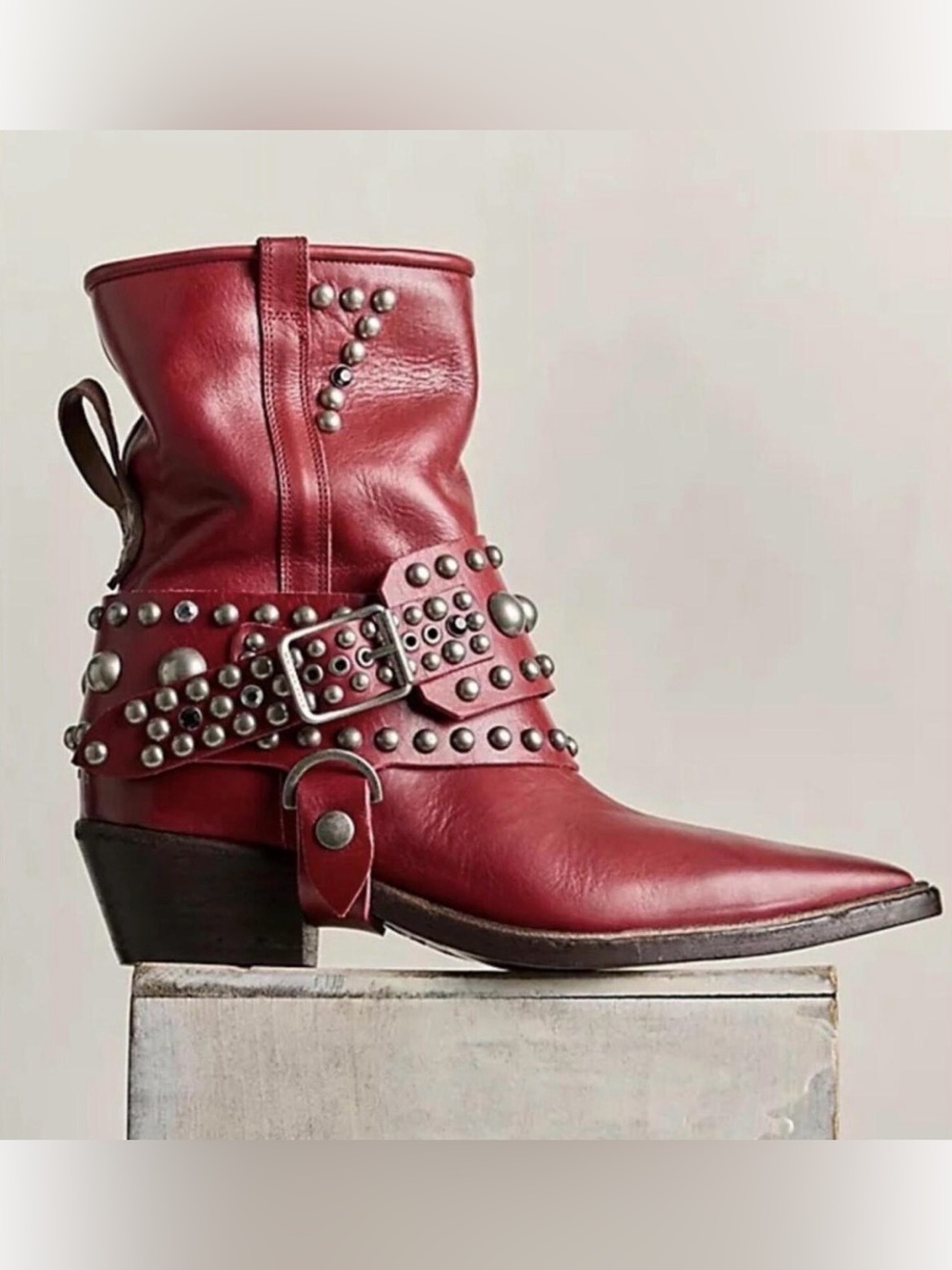 NWOB We The Free (Free People) Axel Boots in Red